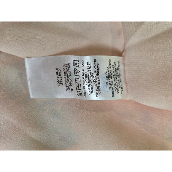 Ann Taylor LOFT Floral Flutter Peplum Keyhole Woven Flounce Dress Pink Size 22 - Picture 6 of 8